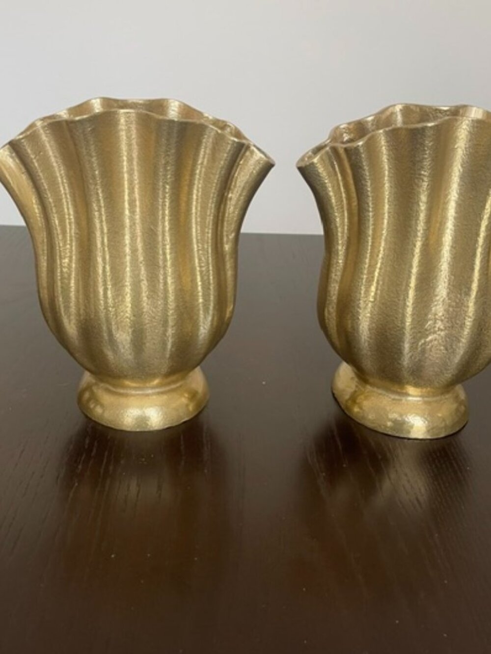 One Textured Brass Shell Vase